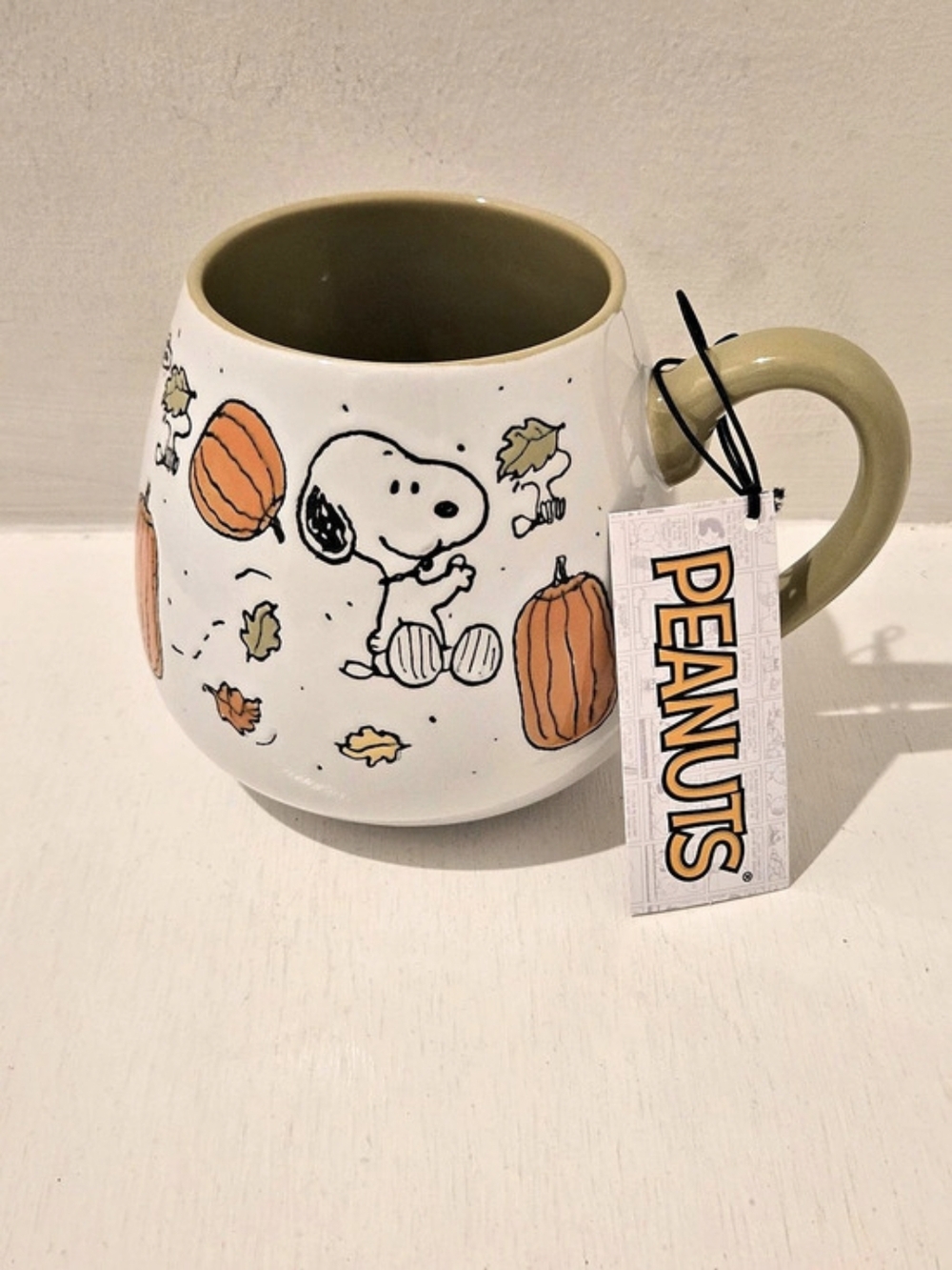Peanuts Snoopy Pumpkin Mug in White & Orange NWT. Autumn/fall Tea Cup